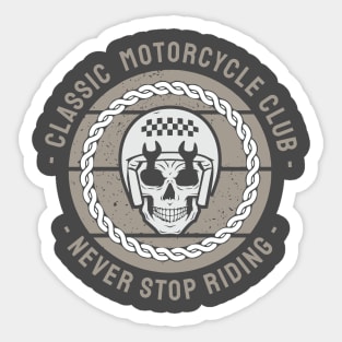 Classic Motorcycle Club - Never Stop Riding | Vintage Biker Sticker